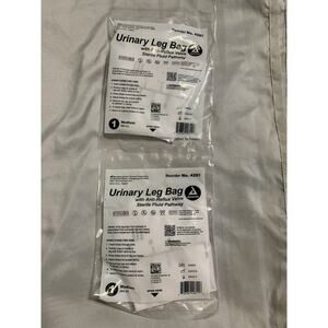 Dynarex Urinary Leg Bag Anti Reflux Valve Pathway #4281 Medium 600mL (2 Pk)
